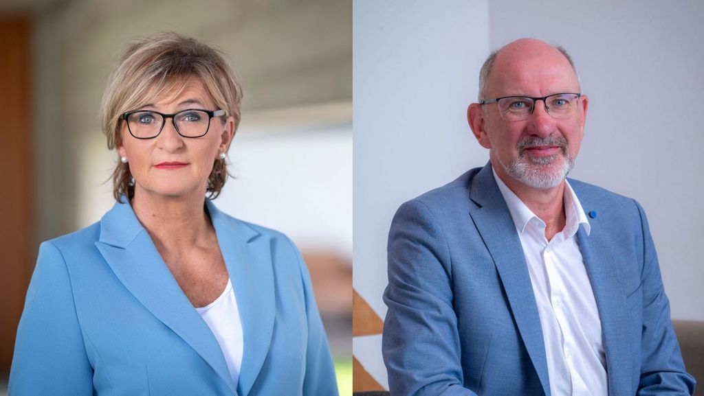 BLLV-Präsidentin Simone Fleischmann und 1. Vizepräsident des BLLV Gerd Nitschke 